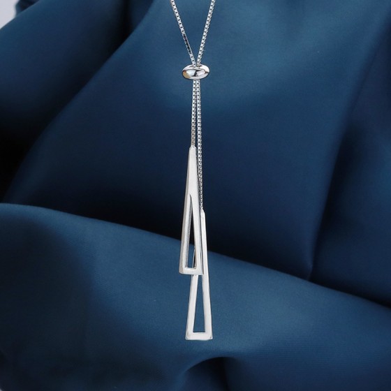 Autumn and winter women's pure silver ultra long hair clothing chain, women's necklace
