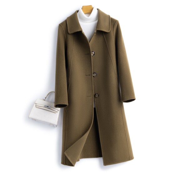 Women's brand plush woolen coat