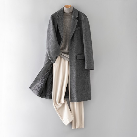 2025 new , men's warm woolen t, high-quality mulberry silk liner woolen coat, winter style