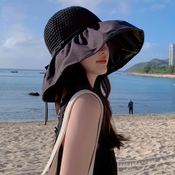 Women's Sun Protection Hat （Black)
